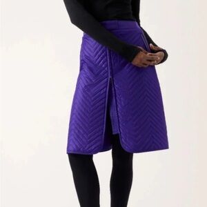 Athleta Apres Solstice Quilted Ski Skirt Purple Sz 12 $98